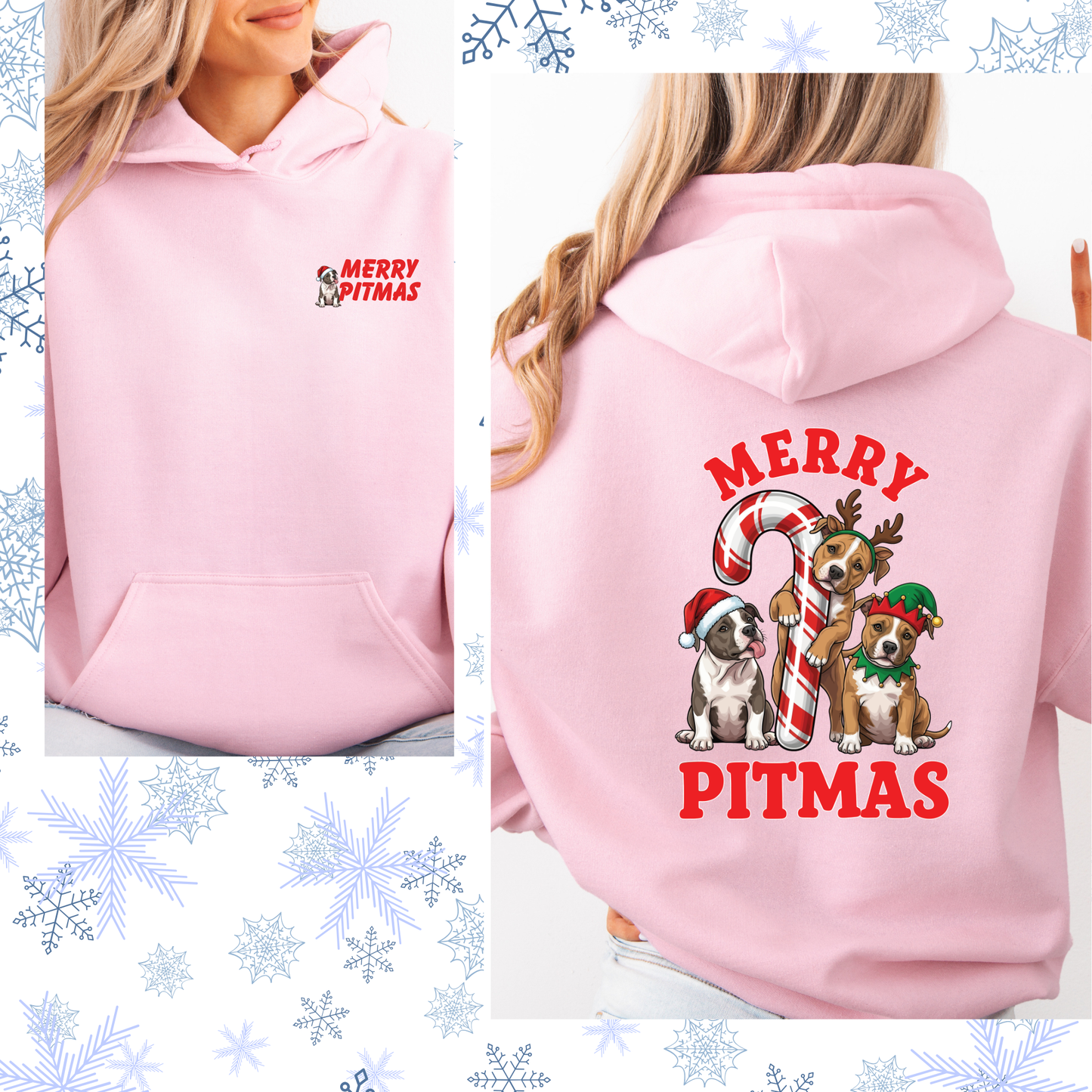 Merry Pitmas puppies hoodie