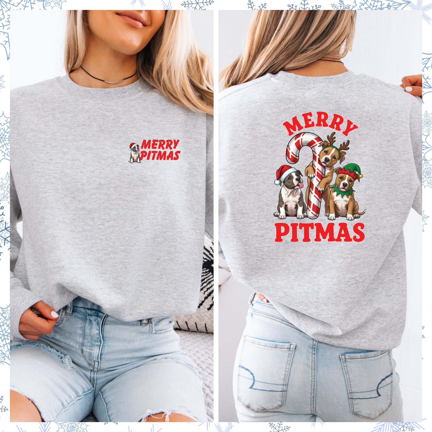 Merry Pitmas Puppies crewneck