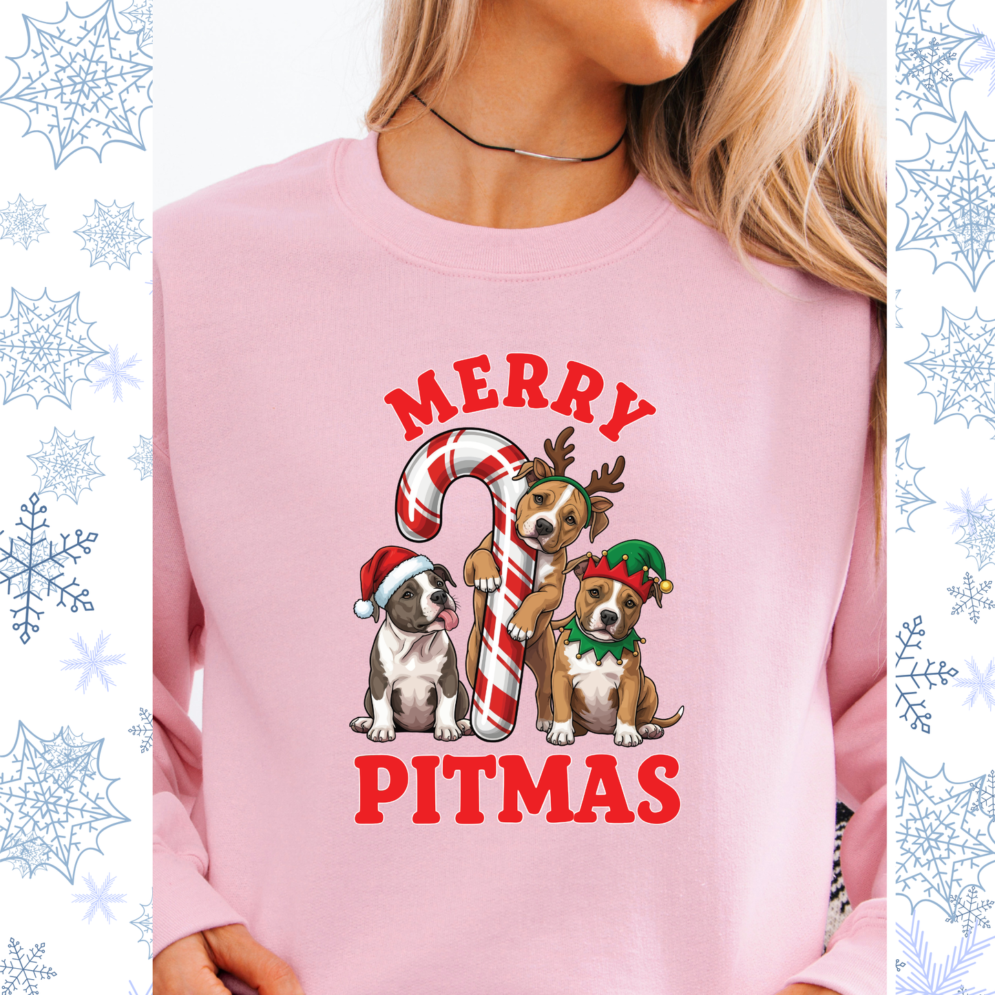 Merry Pitmas Puppies crewneck