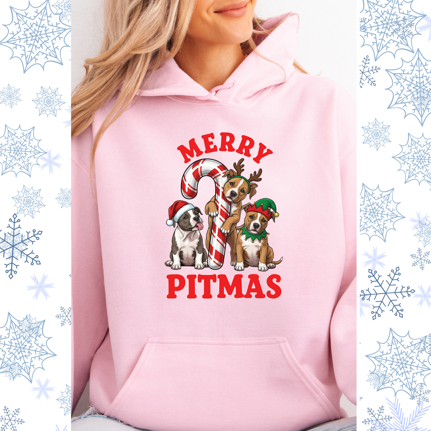 Merry Pitmas puppies hoodie