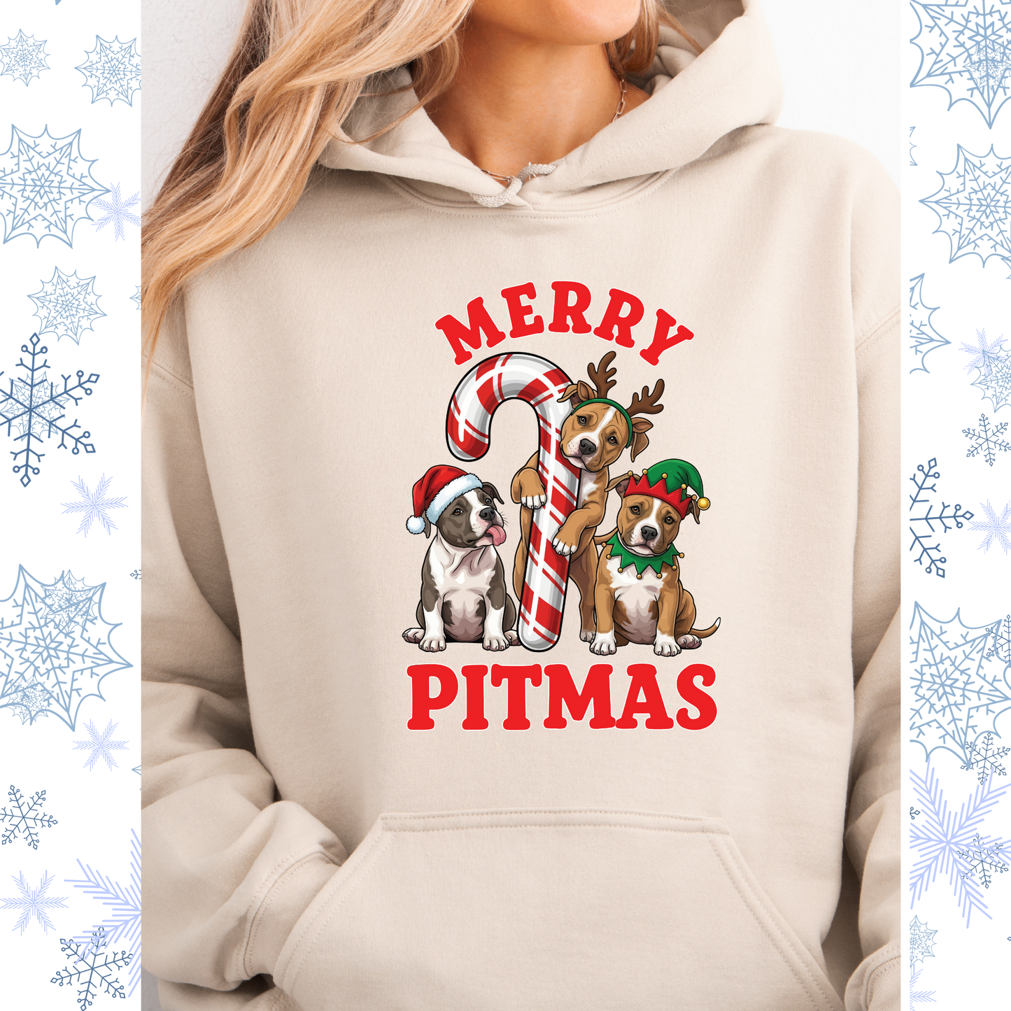 Merry Pitmas puppies hoodie