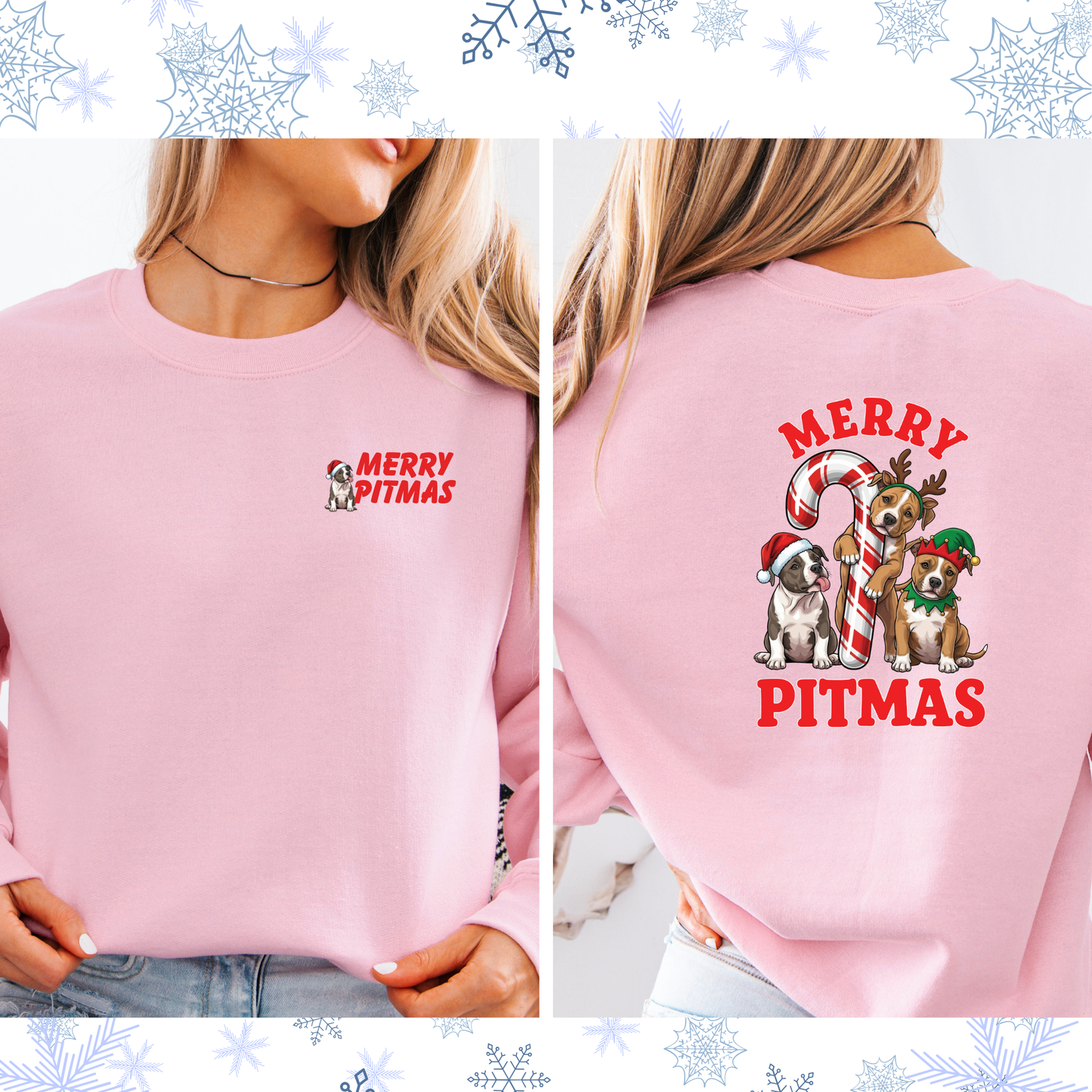 Merry Pitmas Puppies crewneck