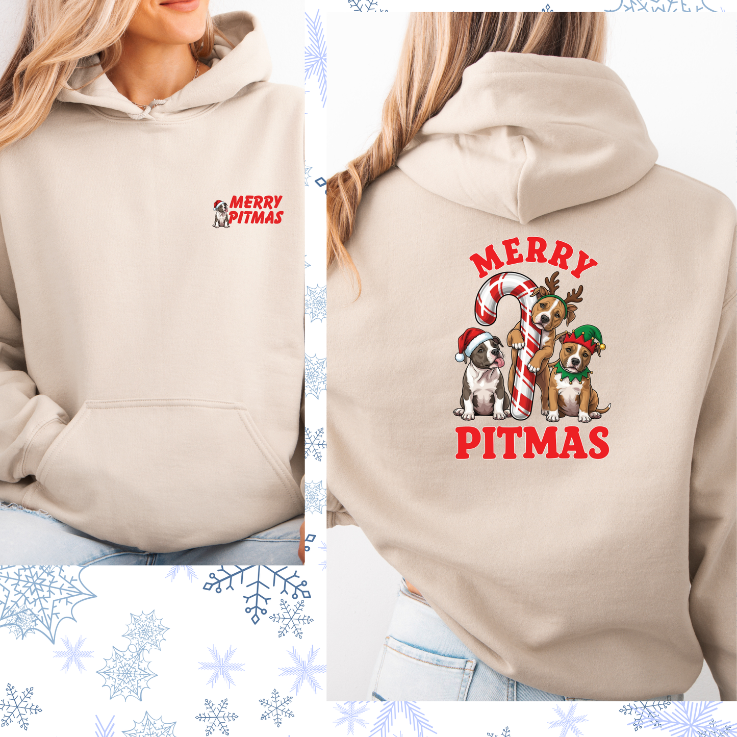 Merry Pitmas puppies hoodie