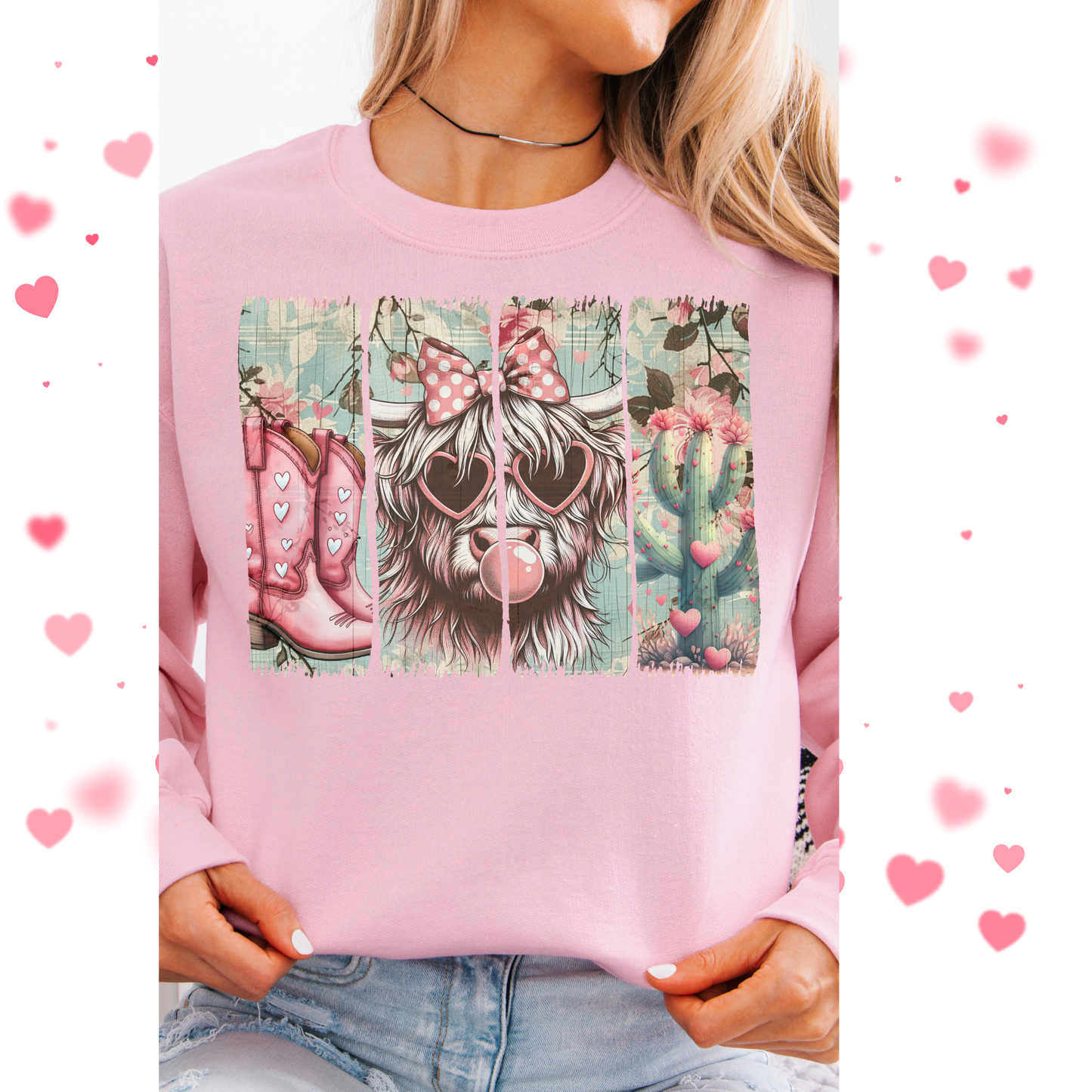 Cute Retro cow crewneck