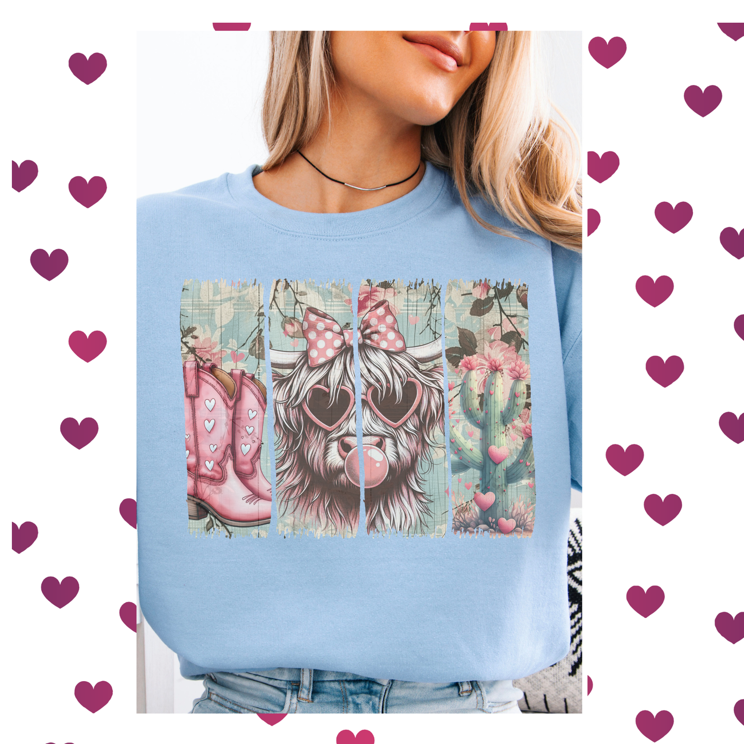 Cute Retro cow crewneck